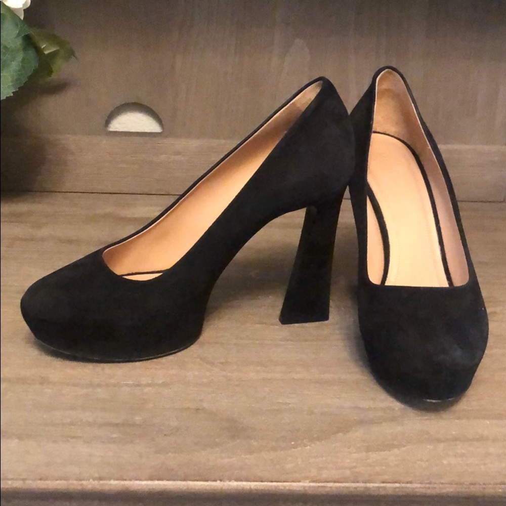Celine platform suede pumps